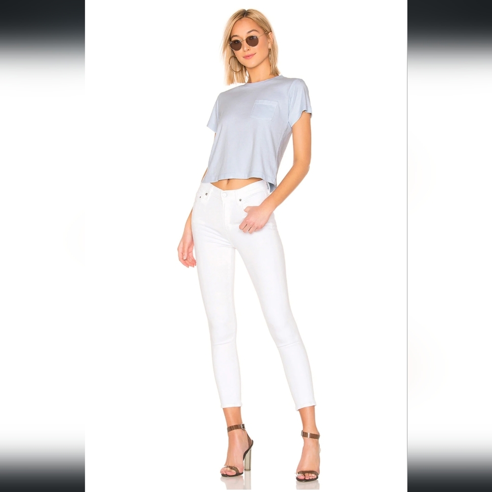 Citizen of Humanity Rocket Crop High Rise Skinny Jeans White 25